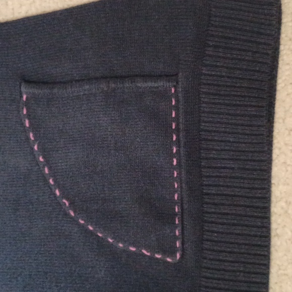 Christopher & Banks Navy Zip-Up Cardigan With Striped Sleeves - Picture 9 of 15